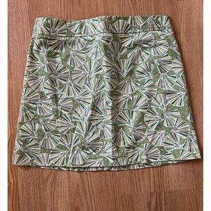 J Crew Green Liberty Fan Print Mini Skirt Size 2